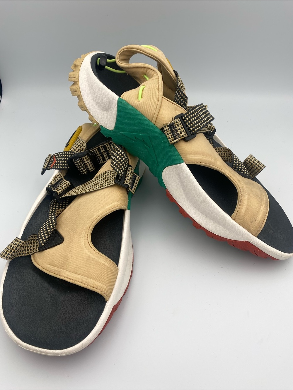 Nike Tan Green Multicolor Men's Sandals